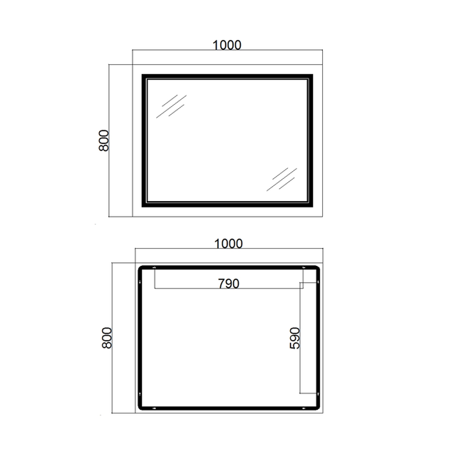 Дзеркало для ванної кімнати Qtap Cardinal 1000x800 прямокутне, з LED-підсвічуванням (QT0478C10080) - зображення 8