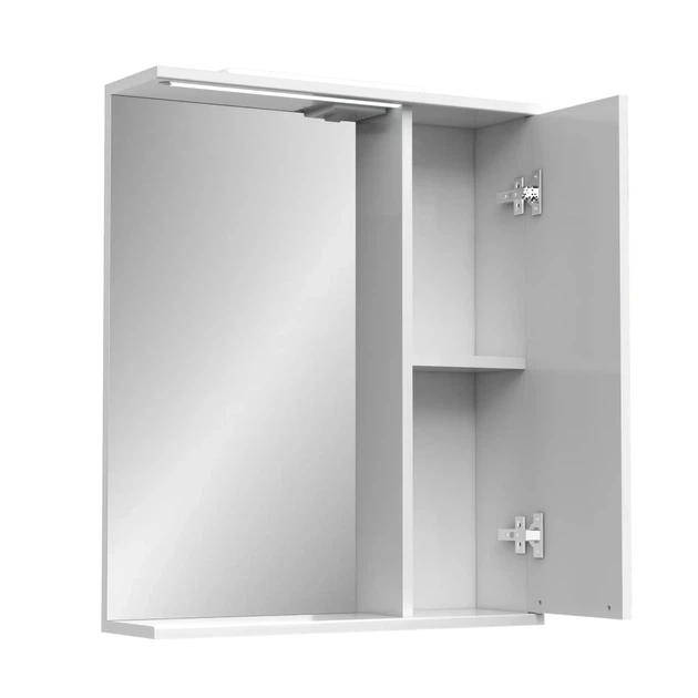 Дзеркальна шафа для ванної кімнати Van Mebles Лора 750x550 R з підсвічуванням, прямокутний, білий - Фото 2 Дзеркальна шафа для ванної кімнати Van Mebles Лора 750x550 R з підсвічуванням, прямокутний, білий - зображення 2