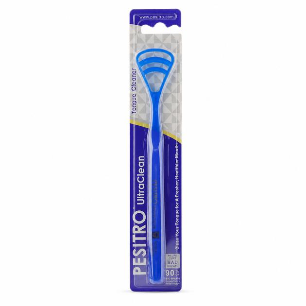Очищувач для язика PESITRO Tongue Cleaner 3 очисні леза синій - изображение 2