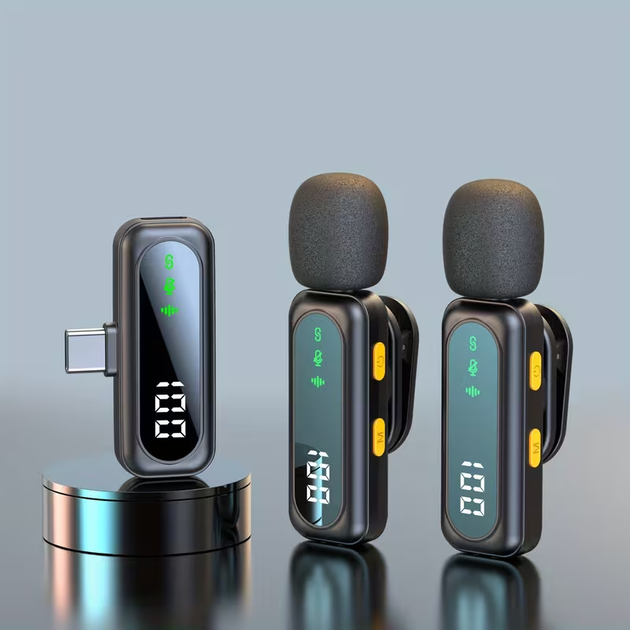 Беспроводной микрофон CS-0056 UHF, конденсаторный, всенаправленный, USB Type-C, Lightning, 3,5 мм, 6–10 часов работы - изображение 7