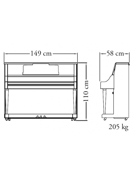Пианино YAMAHA M2 (Satin Dark Walnut) - Фото 2 Пианино YAMAHA M2 (Satin Dark Walnut) - изображение 2