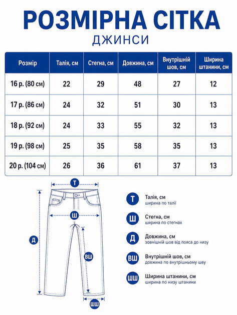 Джинсы багги для мальчика 1-4 года синие с декоративными швами (M28) 80 - изображение 3