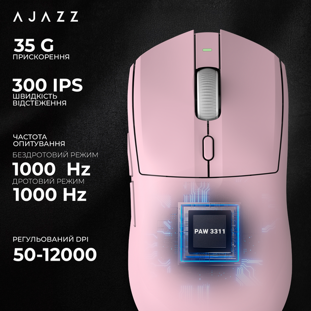 Бездротова ігрова миша Ajazz AJ139 V2 MC Pink (AJ139-V2-MC-Pink) - зображення 11