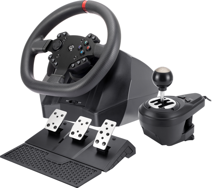 Ігрове кермо GamePro RW575PM з педалями та коробкою передач XBOX ONE/PS4/PS - Фото 1 Ігрове кермо GamePro RW575PM з педалями та коробкою передач XBOX ONE/PS4/PS - изображение 1