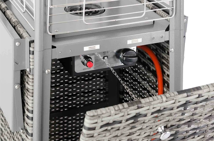 Газовый обогреватель 13 кВт сталь rattan 227х52х52 см серый - изображение 10