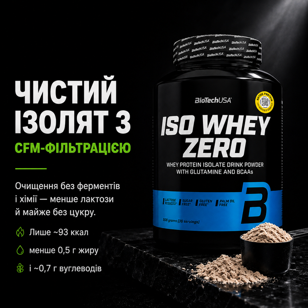Протеїн ізолят BiotechUSA Iso Whey Zero, 908 г., Малина - зображення 3
