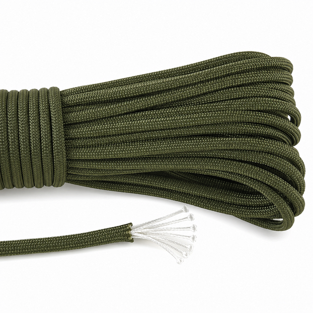 Паракорд Type III 550 (Paracord) 4 мм олива 004 30 м. - изображение 3