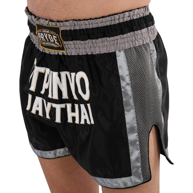 Шорты для тайского бокса и кикбоксинга черные Pride Muay Thai 522 размер L (48-50) - изображение 3