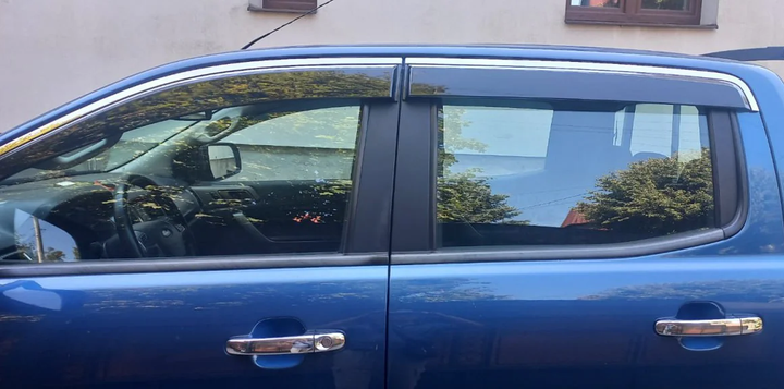 Ветровики на окна с хромом Niken Luxury 4 шт для Ford Ranger 2011-2022 гг - изображение 2