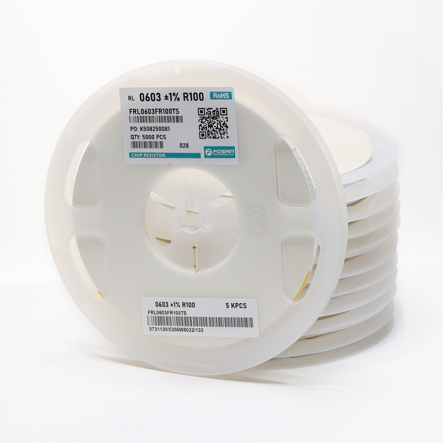 Резисторы SMD 0603 на бобине 1/10 Вт / RF0603-R100-FJ / 0.1 Ом / 1% / 5000 шт - Фото 1 Резисторы SMD 0603 на бобине 1/10 Вт / RF0603-R100-FJ / 0.1 Ом / 1% / 5000 шт - изображение 1