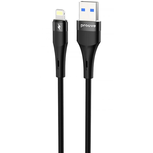 Кабель Proove Light Silicone Plus USB to Lightning 2.4A (1m) Black (CCLS12001101) - Фото 1 Кабель Proove Light Silicone Plus USB to Lightning 2.4A (1m) Black (CCLS12001101) - изображение 1