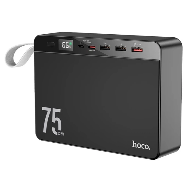 Портативний зарядний пристрій HOCO J94 Overlord 75000 mAh 22.5W PD | QC | LCD Black - Фото 1 Портативний зарядний пристрій HOCO J94 Overlord 75000 mAh 22.5W PD | QC | LCD Black - зображення 1
