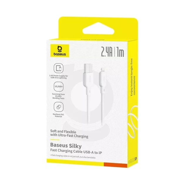 Кабель Baseus Silky Series Fast Charging Lightning 2.4A (1m) White (P10377702213-00) - зображення 6
