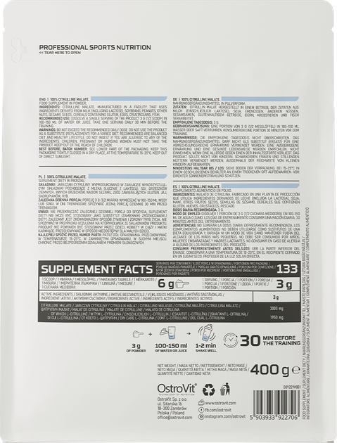 Цитруллин OstroVit порошок 400 г (5903933922706) - изображение 3