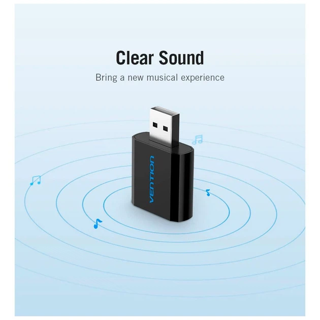 Звуковая плата Vention Audio USB 2х3,5mm jack Metal (VAB-S17-B) - изображение 8
