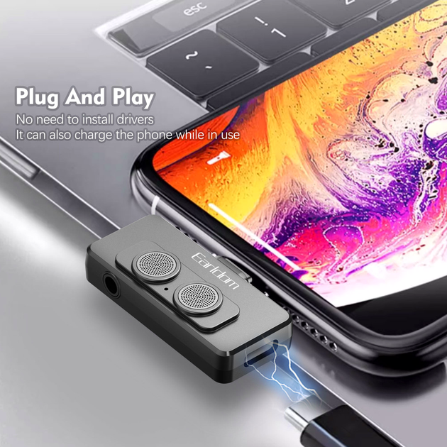 Беспроводной микрофон USB C для телефона Earldom ET-MC20 - изображение 6