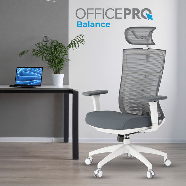 Крісло офісне OfficePro Balance OC550-W-DG-DG - изображение 9