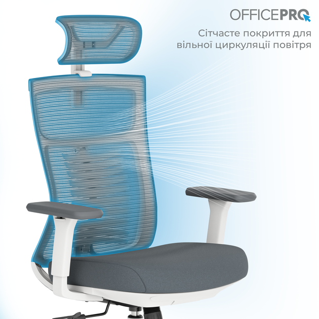 Крісло офісне OfficePro Balance OC550-W-DG-DG - изображение 10