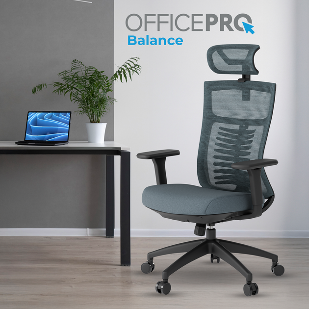 Крісло офісне OfficePro Balance OC550-B-DG-DG - Фото 9 Крісло офісне OfficePro Balance OC550-B-DG-DG - изображение 9