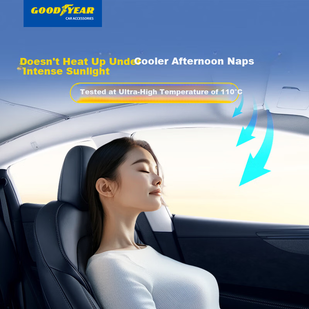 Солнцезащитный козырек Goodyear для люка Tesla Model 3, теплоизоляция, защита от солнца, оригинальный цвет. - изображение 7