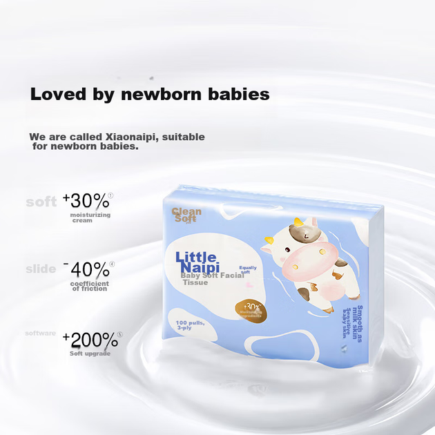 Салфетки C&S Cream Tissue, Lotion 3-Ply 100 Sheets * 12 Packs, салфетки для лица Xiao Nai Pi, мягкие салфетки Cloud-Soft, увлажняющие детские салфетки, целая коробка - изображение 9