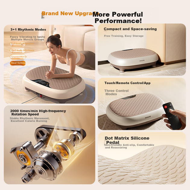 Вибрационная платформа-массажер для похудения Philips FIT3501S Creamy White - изображение 2