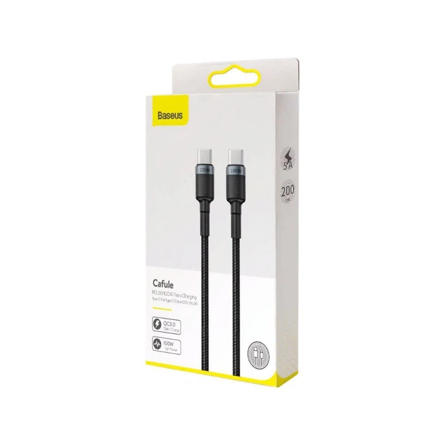 Дата кабель USB-C to USB-C 2.0m PD2.0 100W (20V/5A) red+black Baseus (CATKLF-AL91) - Фото 4 Дата кабель USB-C to USB-C 2.0m PD2.0 100W (20V/5A) red+black Baseus (CATKLF-AL91) - изображение 4