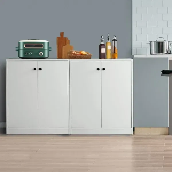 Комод с 2 дверцами и внутренними полками, 72×34×85,5 см, белый - Фото 3 Комод с 2 дверцами и внутренними полками, 72×34×85,5 см, белый - изображение 3