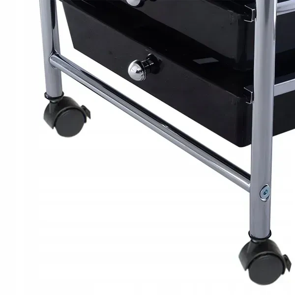 Мобильный органайзер с 10 ящиками, 33×37×86 см, черный Costway - изображение 6