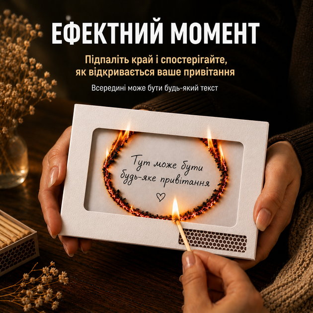 Открытка сгорающая 10,5*10,5 см белый, поздравление на праздник, с днем рождения - изображение 7