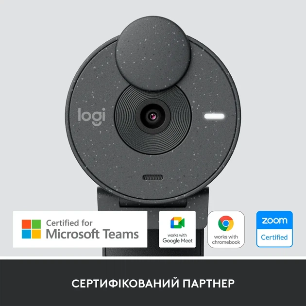 Веб-камера Logitech Brio 305 FHD for Business Graphite (960-001469) - Фото 2 Веб-камера Logitech Brio 305 FHD for Business Graphite (960-001469) - зображення 2