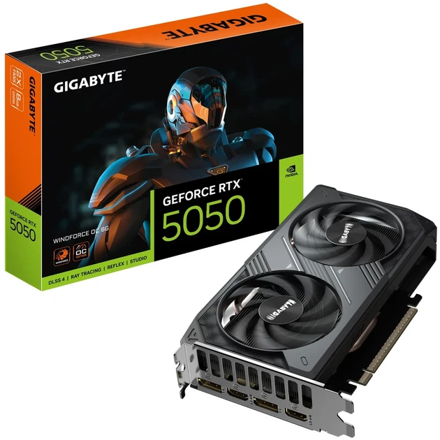 Відеокарта GIGABYTE Nvidia GeForce RTX 5050 WINDFORCE OC 8G (GV-N5050WF2OC-8GD) - Фото 10 Відеокарта GIGABYTE Nvidia GeForce RTX 5050 WINDFORCE OC 8G (GV-N5050WF2OC-8GD) - зображення 10