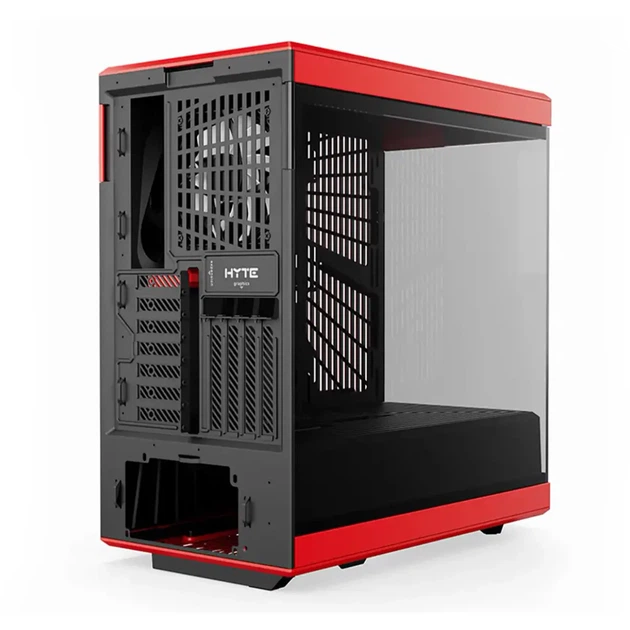 Корпус Hyte Y40 Black-Red, Mid-Tower / ATX, Micro-ATX и Mini-ITX PC Case with PCIE 4.0 cable includ - зображення 3
