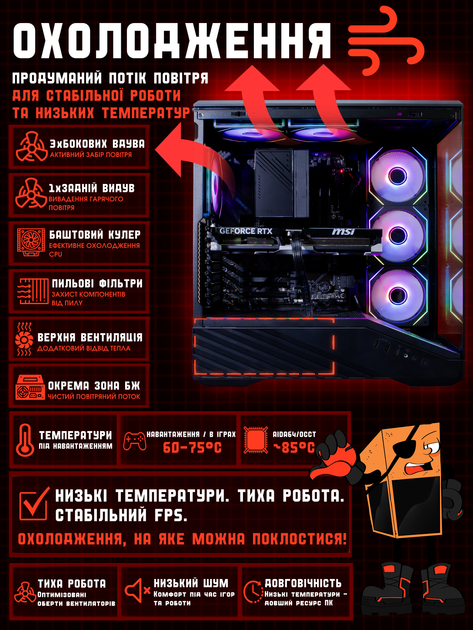 Игровой ПК Lumen (RTX 5070 12GB / Ryzen 7 7700 / 32GB DDR5 / SSD 512GB) - изображение 6
