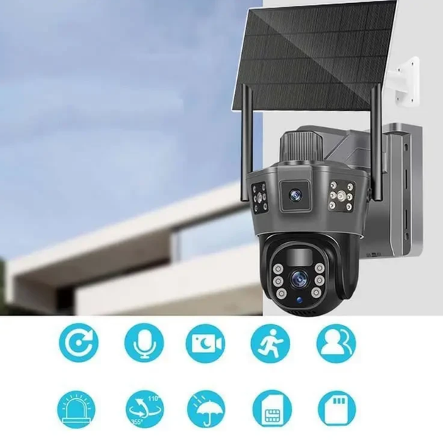 Уличная IP-камера TP18 4G Solar PTZ 360° с поворотом на 360° Камера видеонаблюдения с солнечной панелью и автономным питанием, поддержкой SIM-карты 4G, разрешением 6 МП, удаленным видеонаблюдением и ночным режимом, черная - изображение 7