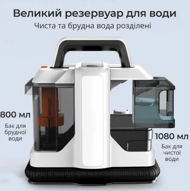 Мийний пилосос-плямовивідник DOMOTEC MS-4415 4200 Вт, екстрактор для килимів і меблів з баком 1080 мл - зображення 7