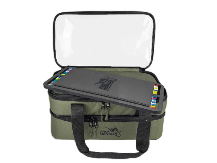 Подвійна сумка з повідочницею Multi-Bag Double для аксесуарів та годівниць 42х19х22см Хакі - зображення 9