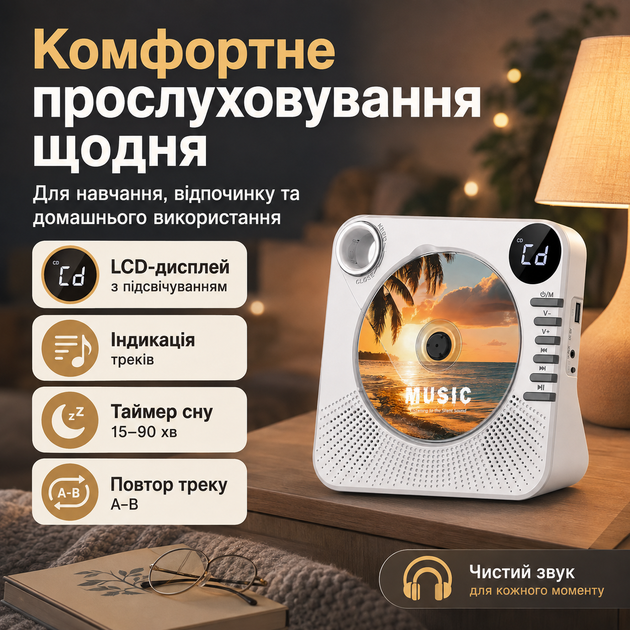Музыкальный CD-проигрыватель с Bluetooth и HiFi-динамиками - Фото 3 Музыкальный CD-проигрыватель с Bluetooth и HiFi-динамиками - изображение 3