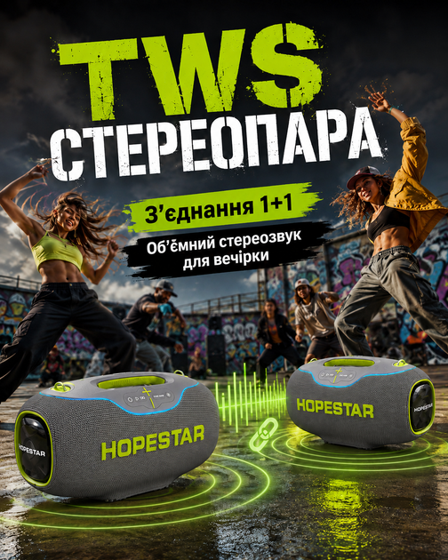 Портативная Bluetooth колонка Hopestar для вечеринок с мощностью 350 Вт IPX6 и батареей 30000 mAh до 24 часов - изображение 2