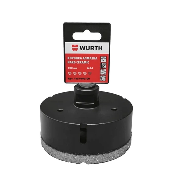 Коронка алмазная Wurth Hard Ceramic 1457440100 M14 100 мм - изображение 3