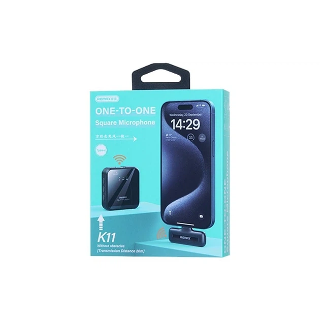 Бездротова мікрофонна система "REMAX 1 in 1 Square microphone K11" Type-c - изображение 2