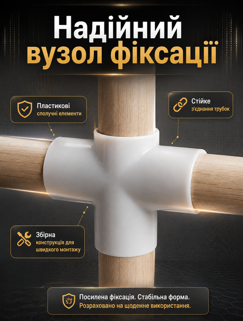 Тканинний шафа-органайзер для зберігання одягу збірний з евкаліптовим каркасом та шторками 172×150×45 см - зображення 7