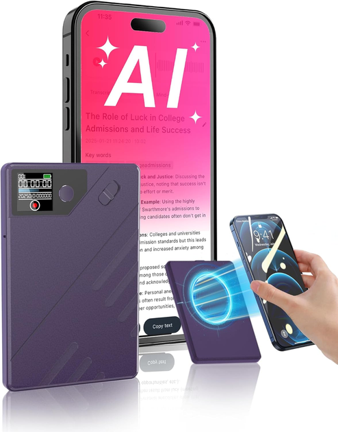 AI Диктофон E EAZEYAI 64GB — Транскрипция 112 языков, Умное резюме (ChatGPT), Синхронный перевод, Шумоподавление, USB-C - изображение 2