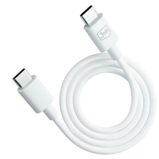 Кабель 3mk Hyper Cable USB-C - USB-C 100W 1.2m White (5903108541213) - Фото 3 Кабель 3mk Hyper Cable USB-C - USB-C 100W 1.2m White (5903108541213) - изображение 3