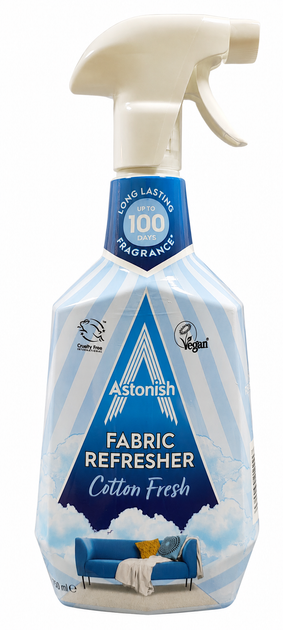 Освежитель текстильных поверхностей Astonish Fabric Refresher Cotton Fresh, 750 мл - Фото 2 Освежитель текстильных поверхностей Astonish Fabric Refresher Cotton Fresh, 750 мл - изображение 2