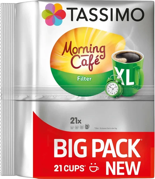 Кава в капсулах TASSIMO Morning Café Filter XL Big Pack 21 шт., для Bosch Tassimo - изображение 3
