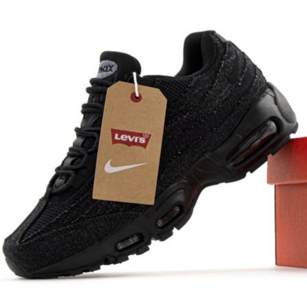 Кроссовки мужские и женские Levi's x Ni Air Max 95 Black / кроссовки Левис х Най Аір Макс 95 черные 42 - Фото 1 Кроссовки мужские и женские Levi's x Ni Air Max 95 Black / кроссовки Левис х Най Аір Макс 95 черные 42 - изображение 1