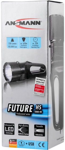 Latarka LED (RGB) akumulatorowa Ansmann Future HS1000FR 330 lm 1600-0055-510 (4013674026562) - obraz 5
