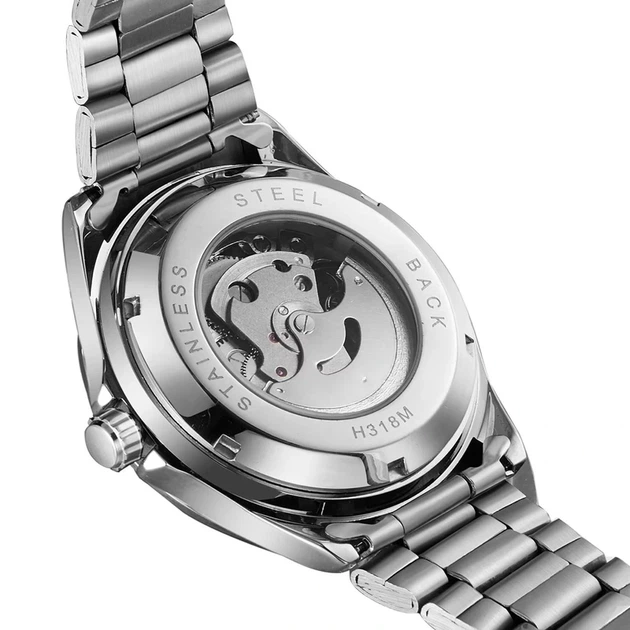 Наручний годинник Forsining 8294 Silver-Black Steel - зображення 3