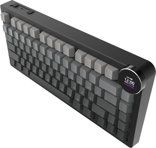 Клавиатура беспроводная Ajazz AK820 V2 White Peach Switch Wireless/Bluetooth/USB Black/Gray (AK820-V2-WP-S-BG) - Фото 3 Клавиатура беспроводная Ajazz AK820 V2 White Peach Switch Wireless/Bluetooth/USB Black/Gray (AK820-V2-WP-S-BG) - изображение 3